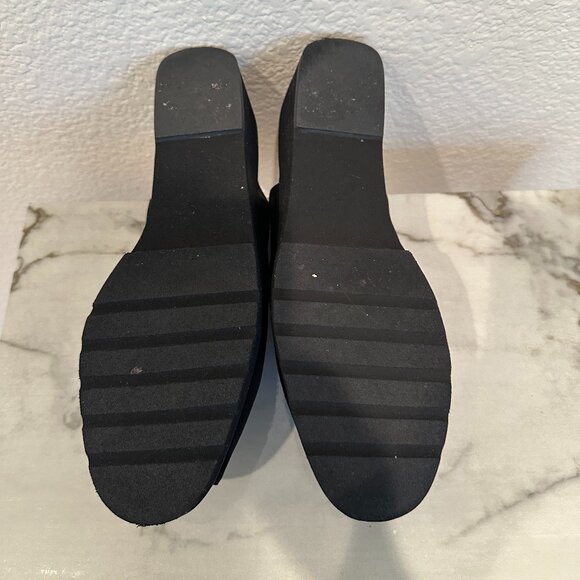 Andre Assous East Black Suede Slingback Wedge - Picture 5 of 5